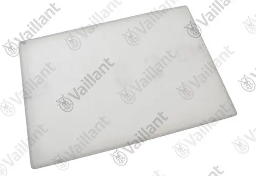 Vielfaltiger, flacher Filter von Vaillant, in neutraler Farbe, mit glatter Oberfläche. Geeignet für den Gebrauch in Heiz- oder Lüftungssystemen.